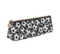 FUkker Estuche para lápices, Estuche para lápices Triangular, Estuche para lápices portátil, Estuche de Cuero para Oficina Escolar,Pila de balones de fútbol de impresión