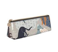 FUkker Estuche para lápices, Estuche para lápices Triangular, Estuche para lápices portátil, Estuche de Cuero para Oficina Escolar,Galgos Lindo