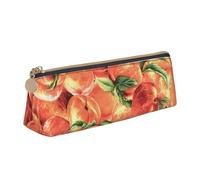 FUkker Estuche para lápices, Estuche para lápices Triangular, Estuche para lápices portátil, Estuche de Cuero para Oficina Escolar,Delicioso Melocotón