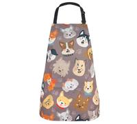 FUKPO Delantal Niña Niño, Ajustable Delantales para Niños Infantiles Cocina con Bolsillos, Personalizado Delantal Infantil Cocinero Pintura Manualidades Chef Pintar Jardín 3/4/5 Años(Perro)