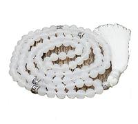 Fukugems 108 Mala Budista Collar Mujer Hombres, Mala Brazalete, meditación Budista Collar, White Agate Yoga Mala