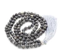 Fukugems mala tibetano 108 perlas collar para mujer hombre mala piedra pulsera budista meditación collar, 38 inch, Gema, Perla