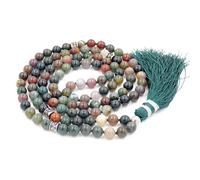Fukugems Mala tibetano 108 perlas collar para mujer hombre Mala piedra pulsera budista meditación collar, 38 inch, Gema, Cuarzo
