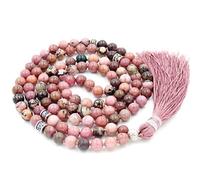 Fukugems Mala tibetano 108 perlas collar para mujer hombre Mala piedra pulsera budista meditación collar, 38 inch, Gema, Cuarzo