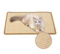 FUKUMARU Alfombrilla rascador para Gatos, Cuerda de sisal Natural para Gatos, Alfombrilla para rascar el Suelo 60 x 40 cm Color Crema