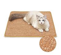 FUKUMARU Alfombrilla rascadora para gatos, 60 x 40 cm, sisal natural, tabla de rascar horizontal, protege muebles y sofás
