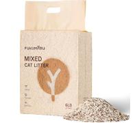 FUKUMARU Arena aglomerante para Gatos, Arena de Tofu para Gatos, sin Polvo, fácil de aglomerar, controla los olores, 2,7 kg, con pellets de Madera de Manzano, Biodegradable se Lanza en el Inodoro