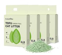 FUKUMARU Arena de Tofu para Gatos 10.8kg - Arena aglomerante para Gatos, Control de Olores con Aroma de Té Verde, Libre de Polvo y fácil de aglomerar, Desechable en el Inodoro