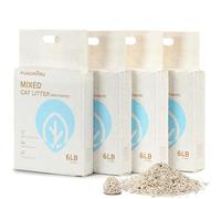 FUKUMARU Arena de Tofu para Gatos 10.8kg - Arena aglomerante para Gatos, Tofu y Bentonita, Libre de Polvo y fácil de aglomerar, Control de olores（Té Blanco）, se Puede desechar en el Inodoro