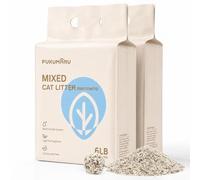 FUKUMARU Arena de Tofu para Gatos 5.4kg - Arena aglomerante para Gatos, Tofu y Bentonita, Libre de Polvo y fácil de aglomerar, Control de olores（Té Blanco）