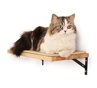 FUKUMARU Cama Pared Gato, De Madera Maciza de Caucho, Estante de Pared Flotante con Alfombrilla de sisal para Gatos, estantes Colgantes de Madera Maciza de Goma de 2 cm de Grosor, 40 x 25 cm