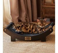 FUKUMARU Cama rascadora de sisal para gatos, cama rascadora duradera de 23.6 pulgadas para gatos de interior, almohadilla grande para rascar gatos, hamaca de sisal 100% natural, silla tumbona con