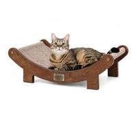 FUKUMARU Cama rascadora extragrande de sisal para gatos, cama de madera resistente para arañar de 70 cm, cama grande para rascar gatos, hamaca para gatos 100% sisal natural, marco de madera maciza