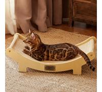 FUKUMARU Cama rascadora para gatos de sisal, cama rascadora duradera de 23.6 pulgadas para gatos de interior, almohadilla grande para rascar gatos, hamaca de sisal 100% natural, silla tumbona con