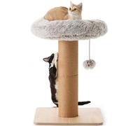 FUKUMARU Poste rascador para gatos, rascador para gatos de 30 pulgadas de alto con percha para gatos de interior, torre para gatos pequeños con cama y poste de 5.5 pulgadas de ancho, muebles de árbol