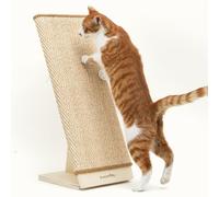 FUKUMARU Rascador para Gatos, 65 cm, Columna rascadora de sisal Natural con rampa, Alfombrilla Intercambiable, Marco de Madera Resistente en Forma de L, protección contra arañazos para Gatos