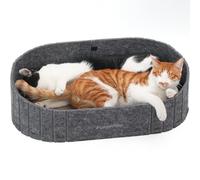 FUKUMARU Rascador para Gatos - Cartón para rascar de 61 cm en Forma de sofá, Cama Reversible para Gatos, Almohadillas de rascar Redondas de Fieltro y cartón, Color Gris Oscuro.