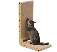 FUKUMARU Rascador para Gatos de 68 cm de Altura, rascador Vertical en Forma de L, con Pelota de Juguete, Alfombrillas rascadoras de cartón Paredes y Esquinas，Talla Grande