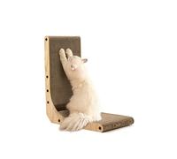FUKUMARU Rascador para Gatos en Forma de L, 47 cm - Rascador de Cartón con Juguete de Bola para Gatos de Interior, Talla Mediana
