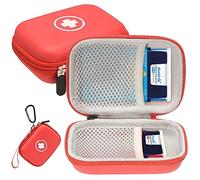 Fukumi Auvi Q Carrying Case - Portable Medicine Emergency Bag for 2 Auvi-Q Auto Injectors, Asthma Inhaler, Nasal Spray, Allergy Medicine, First Aid - Hard Travel Case with Carabiner and Lanyard