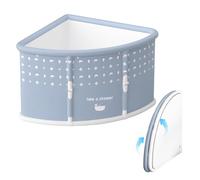 Fukursul Bañera plegable para adultos, grande, con forma de ventilador, bañera independiente, bañera de esquina simple, ahorra espacio y es cómoda para sesiones de spa en casa y más gris