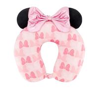 Ful Disney Minnie Mouse - Almohada Cervical de Viaje con Orejas 3D y Lazo para avión, Coche y Oficina, cómoda y Transpirable, Color Rubor