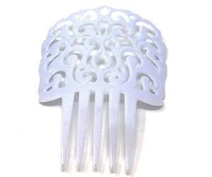 Fulai Peineta Blanca 12 x 18 cm - Peineta Andaluza - Plástico - Adultos - Flamenco - Carnaval - Cultura Española - Mujeres