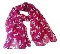 Fular elegante con diseño de West Highland Terrier para mujer, diseño con perros, 8 colores para elegir, color rosa