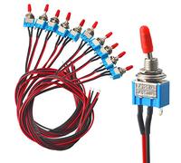 FULARR 10Pcs Profesional Coche Mini Interruptor Palanca con Precableado, ON-OFF 2 Posiciones 3 Pines SPST Auto Conmutador Basculante MTS-1, para Coche Auto Camión Barco -- 3A 250VAC / 6A 125VAC