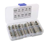 FULARR 150 unidades 5 x 20 mm profesional coche tubo fusible, fast-soplar fusibles con transparente de plástico, caja de vidrio rápido y fusibles, juego 0,5 A, 1 A, 2 A, 3 A, 5 A, 6 A, 8 A, 10 A, 15