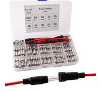 FULARR® 175Pcs 5X20mm Profesional Coche Vidrio Tubo Fusible Kit: 150Pcs Rapido Soplo Vidrio Fusible + 20Pcs Fusible Clip + 5Pcs Tornillo Tipo Portafusible, con Transparente Plástico Caja