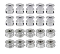 FULARR® 20Pcs Premium Aluminio GT2 Polea 20 Dientes 5mm Diámetro: 10Pcs GT2 Sincronización Polea + 10Pcs GT2 Idler Polea, para Impresora 3D 6mm Ancho Correa Dentada