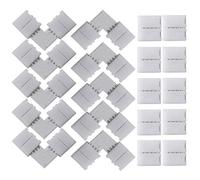FULARR 20Pcs Profesional 4 Pin LED Luz Tira Conector Kit: 10Pcs L-Forma Conector, 10Pcs Gapless Conector. Sin Soldadura 10mm No-Impermeable Snap Down LED Conector -- Blanco