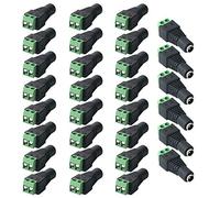 FULARR® 30Pcs Profesional 5.5 X 2.1mm DC Conector Enchufe, Barril 12V DC Power Jack Conector Adaptador, 2 Pin Socket Hembra Set para CCTV Cámara LED Strip