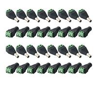 FULARR® 32Pcs Profesional 5.5 X 2.1mm DC Conector Enchufe, Barril 12V DC Power Jack Conector Adaptador, 16 Pares 2 Pin Enchufe Macho & Socket Hembra Set, para CCTV Cámara LED Strip
