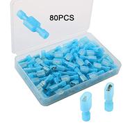 FULARR 80Pcs Conector de Cable Completamente Aislado, Macho & Hembra Alambre Crimp Terminal Nylon Rápido Conectores Desconecta Cableado Pala Set -- 10A / 16-14 AWG, 40 Pares Azul