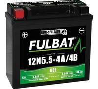 FulbatBaterías Moto, scootersPlomo Sellado GEL12V5,5AhCompatible con: 12N5.5-4A ; 550981 ; MOT8715 ; MOT030 ; 12N5.54A ; 12N554A