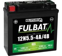 FulbatBaterías Moto, scootersPlomo Sellado GEL12V5,5AhCompatible con: 12N5.5-4A ; 550981 ; MOT8715 ; MOT030 ; 12N5.54A ; 12N554A