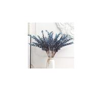 FuleHouzz 5 Pcs Soft Touch Artificial Eucalyptus Leaves Spray Fake Silver Dollar Greenery Stems for Home Wedding Floral Arrangement, Blue