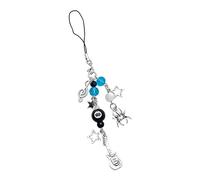 FULEIZI Llavero con cadena para teléfono, diseño de guitarra, bajo y estrella, colgante para teléfono móvil, talla única, Resina Acrílico, No es una piedra preciosa