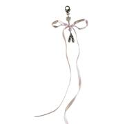 FULEIZI Llavero con colgante de corazón para teléfono con lazo de cristal y zapatos de ballet para mujer, correa de teléfono, mochila, llavero, cordón para teléfono, talla única, Acrílico, No es una