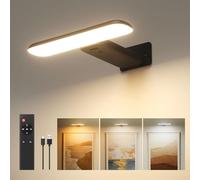 FULEN Lampara Pared Sin Cable, Luz Led Adhesiva Sin Electricidad, Luces De Arte Inalámbricas Para Pinturas Y Marco, Iluminación De Tablero De Dardos, Control Remoto, 3 Temperaturas De Color, Negro