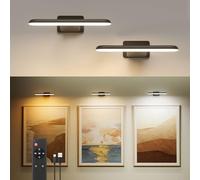 FULEN Lampara Pared Sin Cable, Luz Led Adhesiva Sin Electricidad, Luces De Arte Inalámbricas Para Pinturas Y Marco, Iluminación De Tablero De Dardos, Control Remoto, 3 Temperaturas De Color, Negro