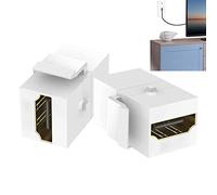 Fulenyi DisplayPort Keystone Hembra | 2 red Keystone Jack | cabezal extensión recto montado en la pared para reproductores Blu-ray, HDTV, proyectores y vídeos en streaming