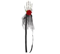 Fulenyi Horquillas de mano con calavera de Halloween, diadema con rosa de hueso de mano | Tocado punk con garra de hueso de mano de esqueleto | Diadema de tocado de rosa de hueso de mano, tocado