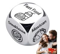Fulenyi Juego de Dados de Cita Nocturna,Dados de Cita Nocturna | Idea de Regalos para una Cita Nocturna Que Decide la Comida | Dados de Comida portátiles, Dados de decisión duraderos para Pareja, San