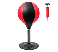 Fulenyi Punching Mesa, Saco Boxeo, para Descargar Tensiones, Bola Boxeo Antiestrés, Bola Golpe para Alivio estrés, Bola Velocidad con Inflador Incluido, 37 x 17 x 17,5 cm