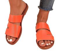 Fulenyi Sli- Sandalias talla granpara mujer, sandalias verano, se deslizan sobre zapatos ocio talla granpara salir compras baño, naranja, 37 EU