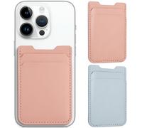 Fulgamo Cartera para teléfono, paquete de 2 soportes para tarjetas de teléfono para la parte posterior de la funda del teléfono, tarjetero de cuero para teléfono celular, cartera adhesiva de doble