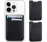 Fulgamo - Tarjeta de crédito para iPhone Android, Samsung (2 unidades), negro, Elegante